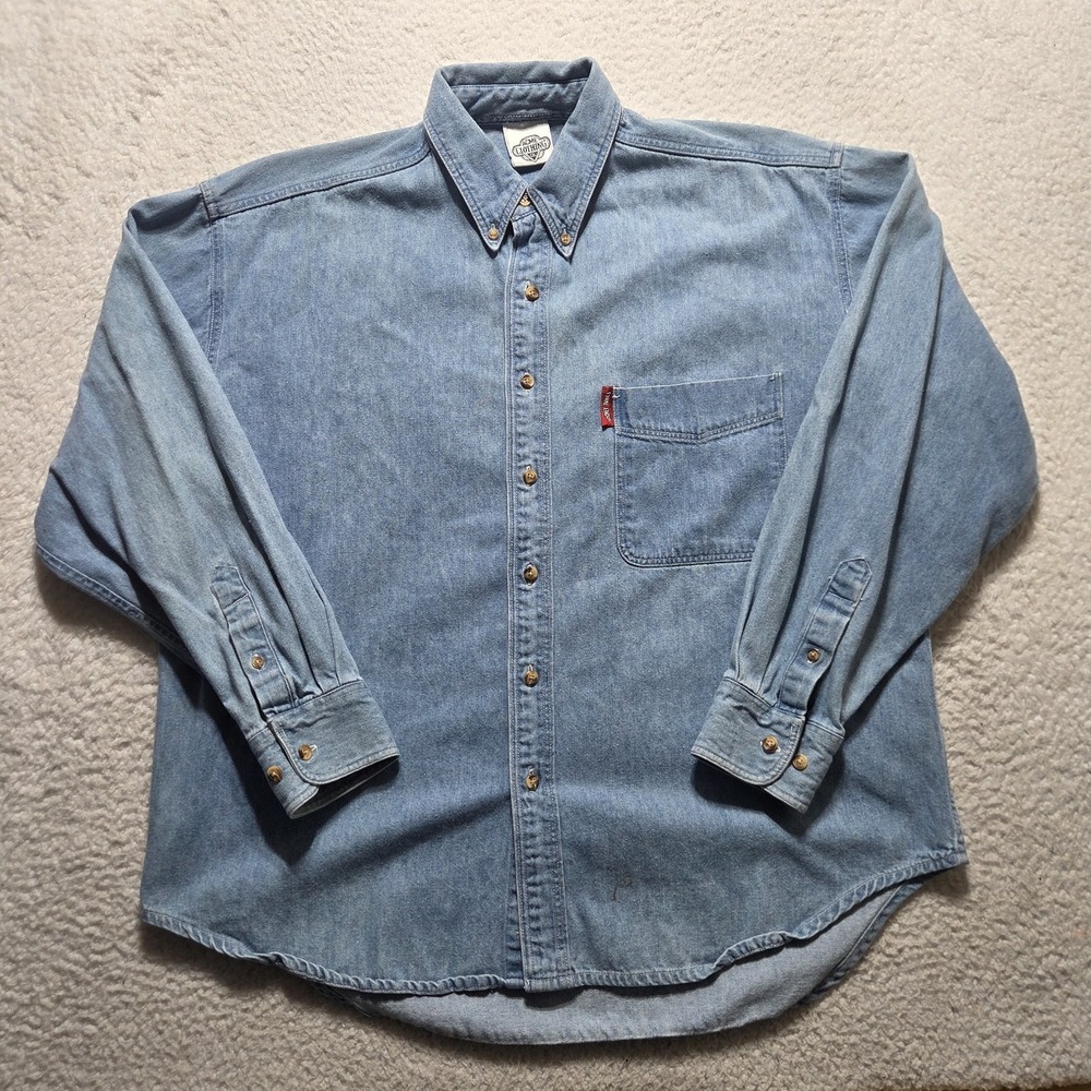 Vintage 1992 Acme Clothing Co.‎ Looney Tunes Denim Shirt Mens Medium Embroidered